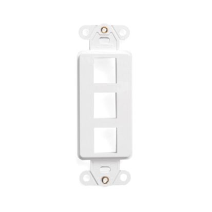 Leviton® Decora® QuickPort® 41643-W Multimedia Insert, 3 Ports, Flush Mount, White