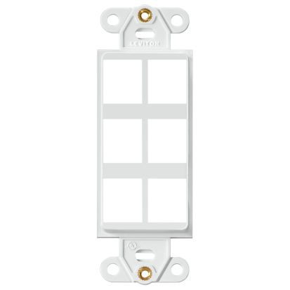 Leviton® Decora® QuickPort® 41646-W Multimedia Insert, 6 Ports, Flush Mount, White