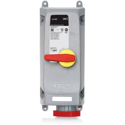 Leviton 460MI7WLEV Non-Fused Watertight Pin and Sleeve Mechanical Interlock, 480 VAC, 60 A, 3 Poles, 4 Wires