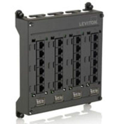 Leviton 476TM-524 Twist Mount Patch Panel, 24 Ports, CAT 5e, Steel