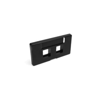Leviton® QuickPort® 49910-SE2 Modular Furniture Faceplate, 2 Ports, Flush Mount, ABS