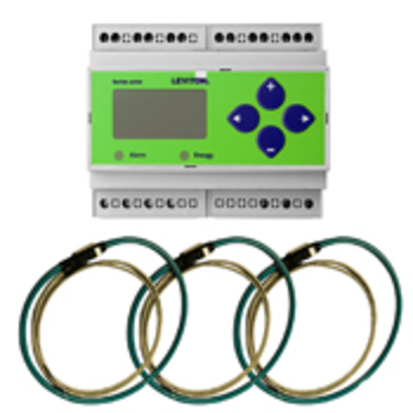 Leviton® VerifEye™ 4KUMR-R18 4000 3-Phase 3/4-Wire DIN Rail Mount Meter Kit, 347/600Y VAC, 20 to 5000 A, LCD Display, ModBus RTU Communication