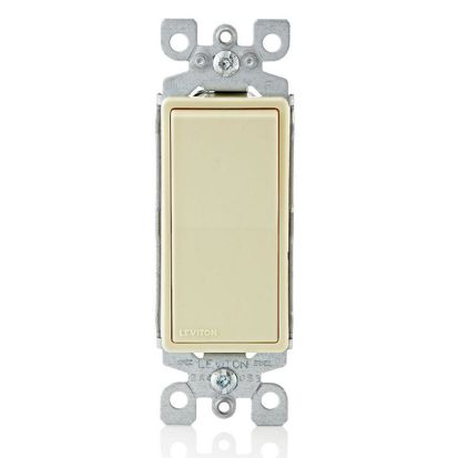 Leviton® Decora® 5601-2I Grounding AC Quiet Switch, 120/277 VAC, 15 A, 1/2 hp, 2 hp
