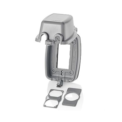 Leviton® 5980-UGY Extra Duty While-In-Use Cover, 3.63 in L x 6.69 in W x 3.08 in D, Weatherproof Cover, Polycarbonate