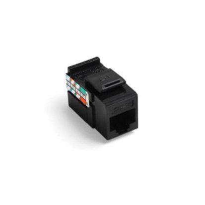 Leviton® GigaMax® QuickPort® 5G108-RE5 8-Conductor 8-Position UTP Connector, Cat 5e Module, Panel/Surface Mount, 1 Port, Plastic, Black