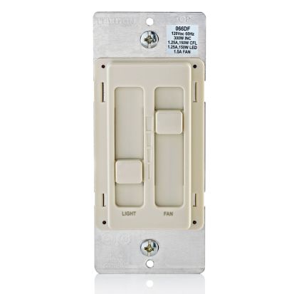 LEVITON 66DF-10T SURESLIDE UNIV FAN-LIGHT 120V LT-ALD