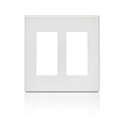 Leviton® Decora® Plus 80309-SW Screwless Standard Size Wallplate, 2 Gangs, 4.61 in H x 4.56 in W, Polycarbonate, White