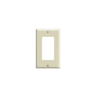 Leviton® Decora® 80401-I Standard Size Wallplate, 1 Gang, 4-1/2 in H x 2-3/4 in W, Thermoset, Ivory