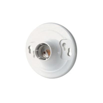 Leviton® 8829-CW4 1-Circuit 1-Piece Keyless Ceiling Receptacle Lampholder, 660 W Lamp, 600 VAC, Medium Incandescent Lamp