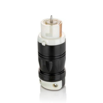 Hubbell Wiring Device-Kellems Twist-Lock Insulgrip CS8364C Grounding Heavy Duty Locking Connector, 250 VAC, 50 A, 3 Poles, 4 Wires, Black/White