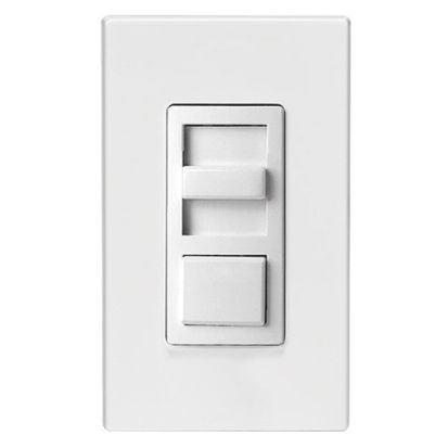 Decora® IllumaTech® IPL06-10Z 3-Way Dimmable Electro-Mechanical Universal Dimmer Switch, 120 VAC, 1 Poles, Standard On/Off Operation, Ivory/Light Almond/White