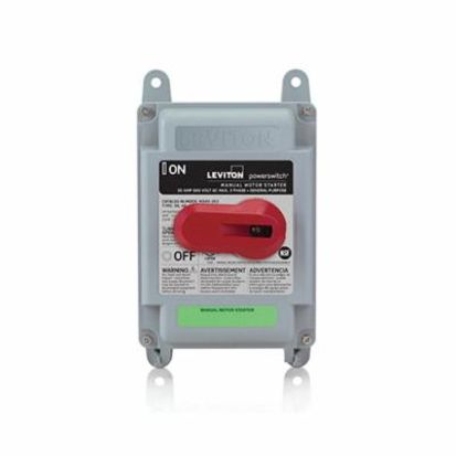 Leviton® Powerswitch® MS4X-302 MS4X Non-Fused Non-Grounding Manual Motor Starter, DPST Action, 2 Poles, NEMA 4X/IP67 Enclosure