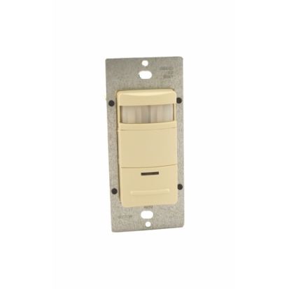 Leviton® Decora® ODS15-IDI 1-Pole Low-Profile Photocell Controlled Single Relay Occupancy Sensor With Self-Adaptive Technology, 120/230/277 VAC, PIR Sensor, 2100 sq-ft Coverage, 180 deg Viewing, Wall Mount