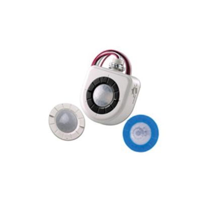 Leviton® OSFHU-ITW High Bay Occupancy Sensor With (3) Interchangeable Lenses, 120/230/277/347/240/480 VAC, PIR Sensor, 40 ft Coverage, 360 deg Viewing, Fixture Mount