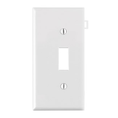 Leviton® PSE1-W Combination Sectional Toggle Switch Wallplate, 1 Gang, Thermoplastic Nylon, White