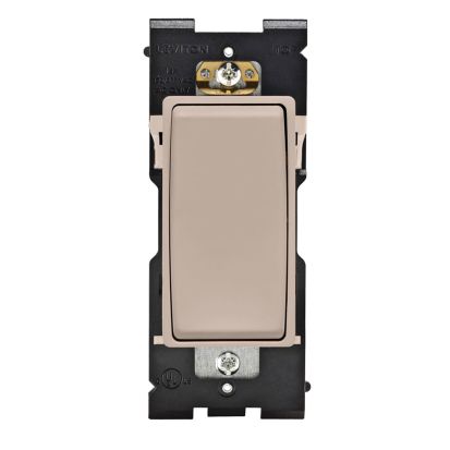 Leviton® Renu® RE153-CA 3-Way Dimmer Rocker Switch, 0.5 hp at 120 VAC, 2 hp at 240 to 277 VAC, 15 A at 120/277 VAC Contact, 1 Pole