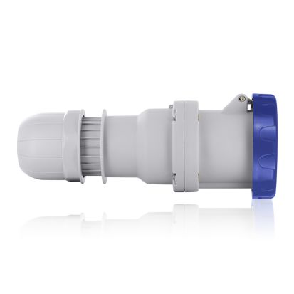 Leviton® W4125-C9 Series I International Configuration Watertight Pin and Sleeve Connector, 208 to 250 VAC, 125 A, 4 Poles, 5 Wires, Blue