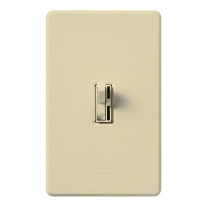 Lutron Ariadni® AYLV-600P-IV Traditional Style Dimmer Switch, 120 VAC, 1 Poles, Side Slide On/Off Operation, Ivory