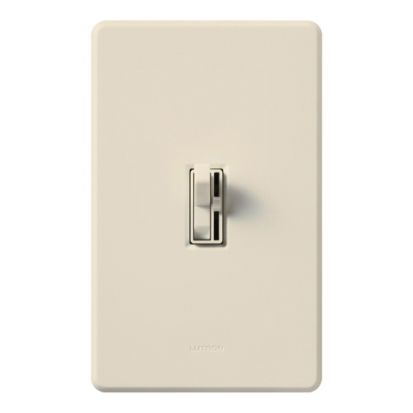 Lutron Ariadni® AYLV-600P-LA Traditional Style Dimmer Switch, 120 VAC, 1 Poles, Side Slide On/Off Operation, Light Almond