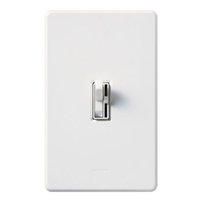 Lutron Ariadni® AYLV-600P-WH Traditional Style Dimmer Switch, 120 VAC, 1 Poles, Side Slide On/Off Operation, White