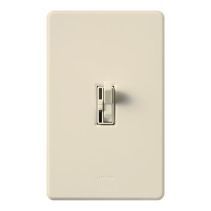 Lutron Ariadni® Toggler® AYFSQ-F-LA AYFSQ-F 1-Pole 3-Way Traditional Fan Control Switch, 120 VAC, 1.5 A, Quiet 3-Speed Operational Mode, Light Almond