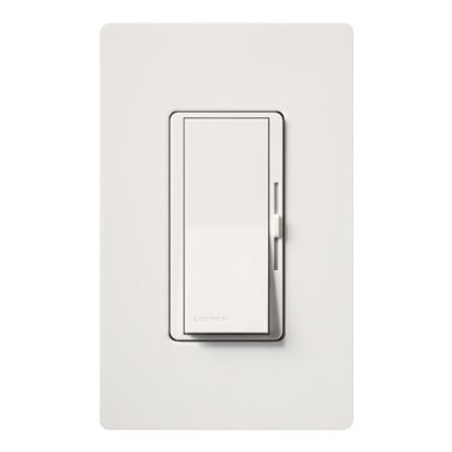 Lutron Diva® DVFSQ-F-WH DVFSQ-F 1-Pole 3-Way Designer Fan Control Switch, 120 VAC, 1.5 A, Quiet 3-speed Operational Mode, White