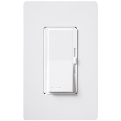 Lutron® Diva® DVLV-600P-WH Designer Style Magnetic Low Voltage Dimmer With Locator Light, 120 VAC, 1 Pole, White