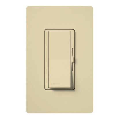 Lutron Diva® DVSTV-IV 3-Way Dimmer Switch With Switching Box, 120 to 277 VAC, 8 A, 50 mA, 1 Pole, On/Off Operation, Ivory