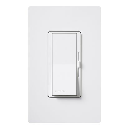 Lutron Diva® DVSTV-WH 3-Way Dimmer Switch With Switching Box, 120 to 277 VAC, 8 A, 50 mA, 1 Pole, On/Off Operation, White