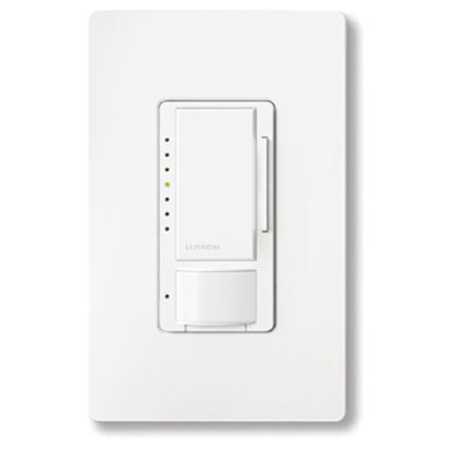 Lutron Maestro® MSCL-OP153M-WH 3-Way Multi-Location Dimmer Switch With Occupancy/Vacancy Sensor, 120 VAC, 1 Poles, On/Off Operation, White