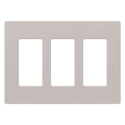 Lutron Diva® Satin Colors® SC-3-TP Designer Screwless Decorator Wallplate, 3 Gangs, 4.69 in H x 6.56 in W, Polycarbonate, Taupe