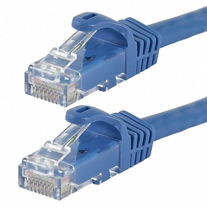 MAJORCC MSE4CP-BL-6F CAT 5(E) SHIELDED, STRANDED, 568B, RJ45 CONNECTORS, W/BOOTS, BLUE 6 FT. STRAIGHT CABLE