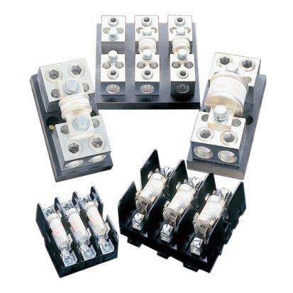 Mersen Ferraz Shawmut 30307T Open Style Fuse Block, 300 VAC/VDC, 30 A, Class T, 14 to 2 AWG Wire, 2 Poles