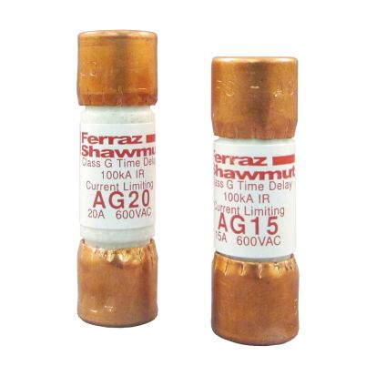 Mersen Ferraz Shawmut Amp-Trap® AG60 Current Limiting Low Voltage Time-Delay Fast Acting Fuse, 60 A, 480 VAC, 100 kA, Class G, Cylindrical Body