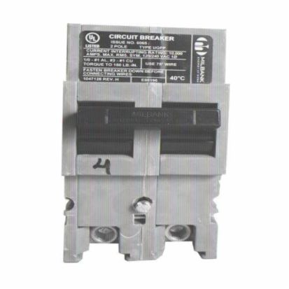 Milbank® UQFP-200 Molded Case Circuit Breaker, 240 VAC, 200 A, 10 kA Interrupt, 2 Poles, Thermal Magnetic Trip