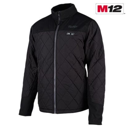 Milwaukee® M12™ 203B-212X Insulated Heated Jacket Kit, 2XL, Black, Polyester/Brushed Tricot Lining, 46 to 48 in Chest, Resists: Wind and Water