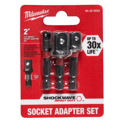 Milwaukee 48-32-5033 Impact Duty 3-Piece Hex Shank Socket Adapter Set