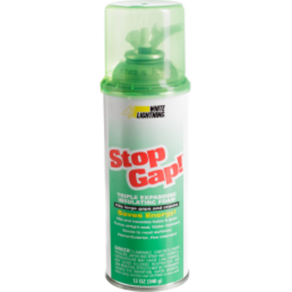 Minerallac® White Lightning® Stop Gap™ 96060 Expanding Insulating Foam, 16 oz Aerosol Can, Foam Form, Tan, 1.01