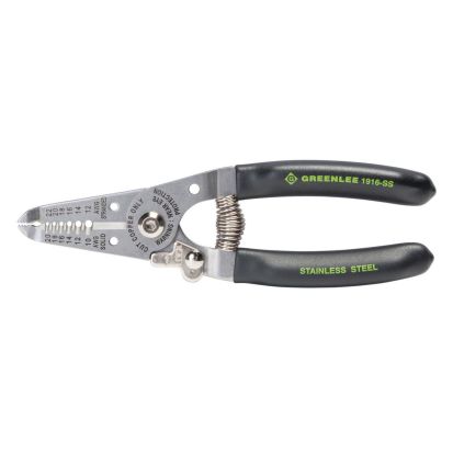 Greenlee 1916-SS Manual Fixed Hole Wire Stripper With Spring and Lock