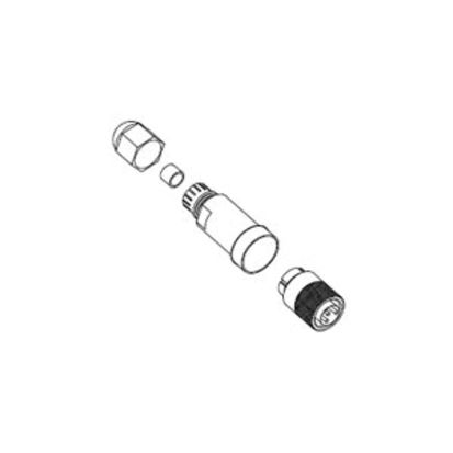 Molex Woodhead® Brad® Mini-Change® 130017-0024 Straight Female Field Attachable Connector, 600 VAC/VDC, 8 A, 24 to 15 AWG