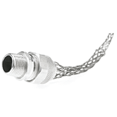 Molex Woodhead® 36256 130097 Deluxe Straight Strain Relief Cord Connector With Grip, 1/2 in NPT Trade, 1/2 to 5/8 in Cable Openings, Stainless Steel