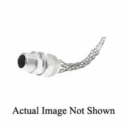Molex Woodhead® 36263 130097 Deluxe Straight Strain Relief Cord Connector With Grip, 3/4 in NPT Trade, 5/8 to 3/4 in Cable Openings, Stainless Steel