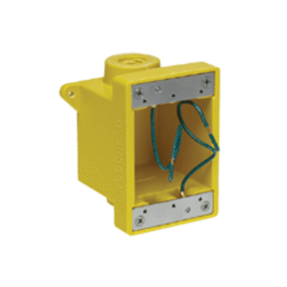 Molex Woodhead® 454CR Corrosion-Resistant Industrial Duty Permanent FD Outlet Box, Polybutylene Terephthalate, 17.3 cu-in Capacity, 2 Knockouts