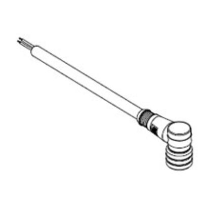 Molex Brad® Micro-Change® 804001A09M050 120065 Single Ended Cordset, M12 90 deg Female x Straight Pigtail Connector, 5 m L Cable, 4 Poles, Single Keyway