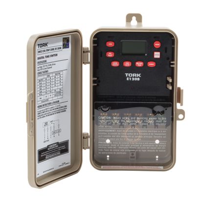 NSi Tork® E120B E Series Reserve Power On/Off Time Switch, 24 hr Time Setting, 120 to 277 VAC, 2 hp, SPDT Contact Form, 1 Poles