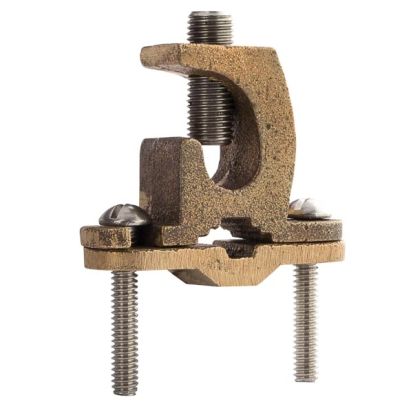 NSi GLC-140DB Heavy Duty Grounding Clamp With Lay-in Lug, 1/2 to 1 in Rod, 8 to 4/0 AWG Conductor, Silicon Bronze