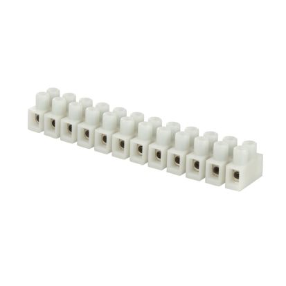 NSi TERMINAL BLOKS™ ITB20-12 12-Circuit Insulated Terminal Block, 300 VAC, 10/20 A, 22 to 12 AWG, 20 to 18 AWG Wire, Threaded Mount