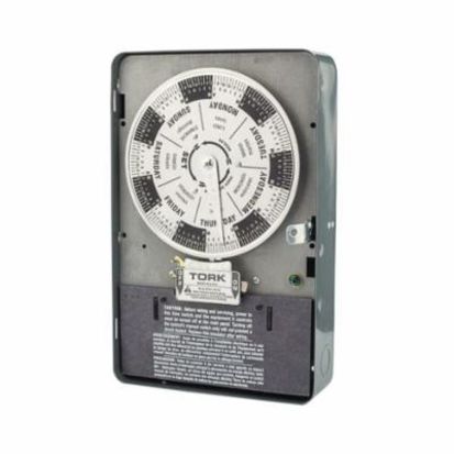 NSI Tork® W400B Auto Off Interval Mechanical Time Switch, 7 days Setting, 120 VAC, 2 hp, 4PST Contact, 4 Poles