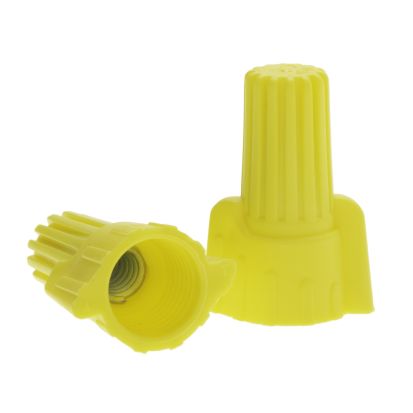 NSi Easy-Twist WWC-Y-B Twist-On Wire Connector, Swept Back Winged Shell, Fixed/Square Wire Spring, 18 to 10 AWG Copper Wire, Thermoplastic