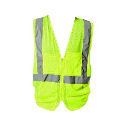 PIP® 302-MVGZ4PLY-XL Safety Vest, XL, Hi-Viz Lime Yellow, Polyester, 52 in Chest, Class 2